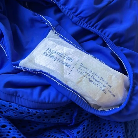 NWOT Swim Solutions COBALT BLUE Knot-Front Tummy-Control Swimdress, 16W - Picture 9 of 11